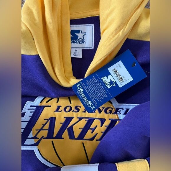 Starter Los Angeles Lakers Hockey Purple Pullover Hoodie Sweatshirt - Picture 3 of 7